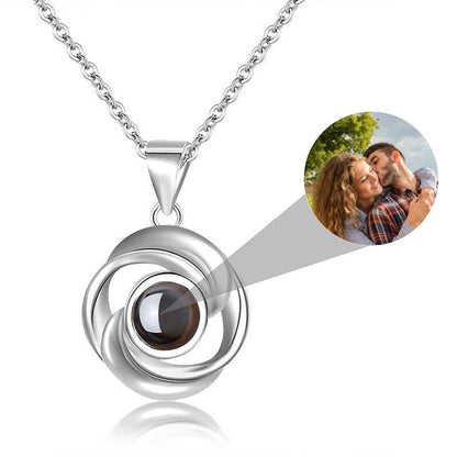 Rose Flower Photo Projection Necklace