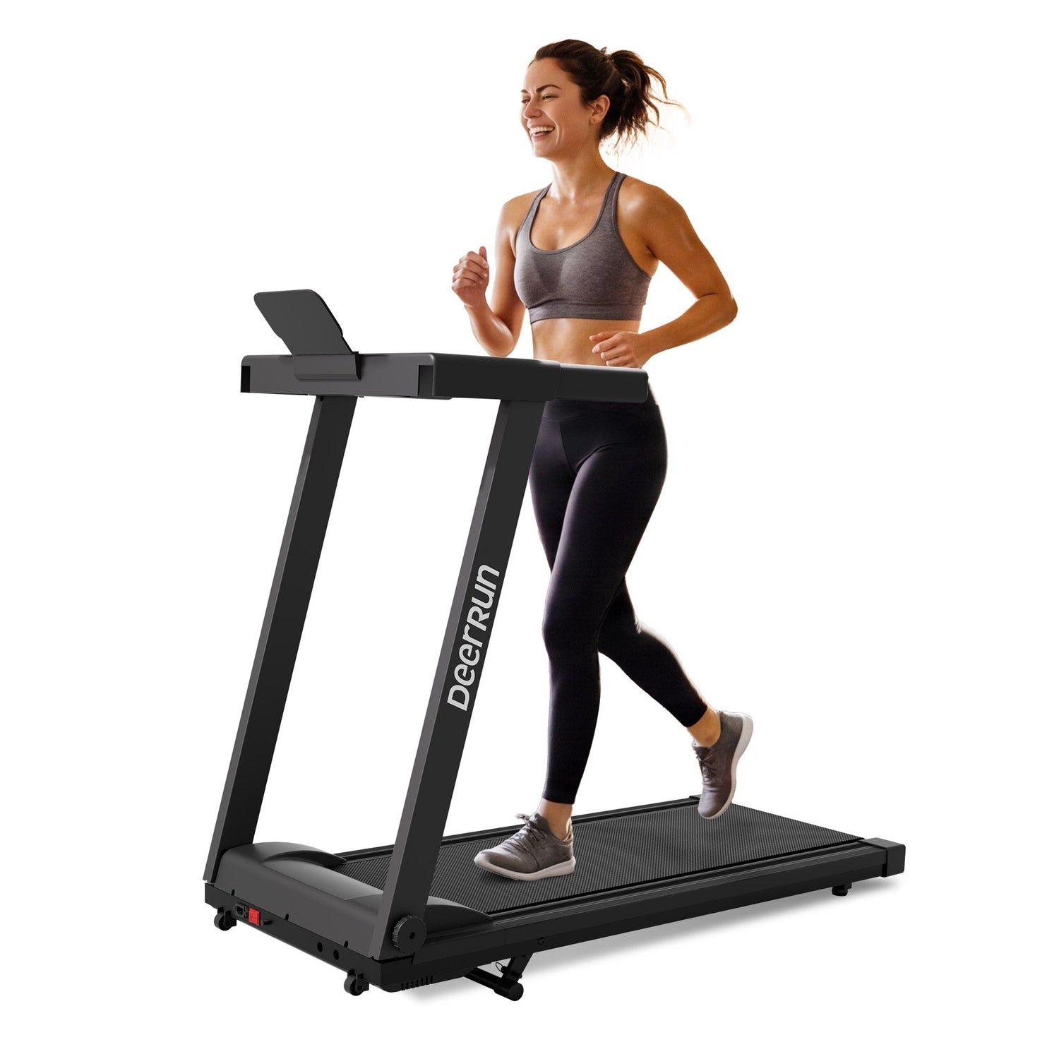 DeerRun All-New 2026 A1 Pro Move+ Smart Foldable Treadmill with 6% Incline &amp; NFC | 350 lbs, 10 mph, Black