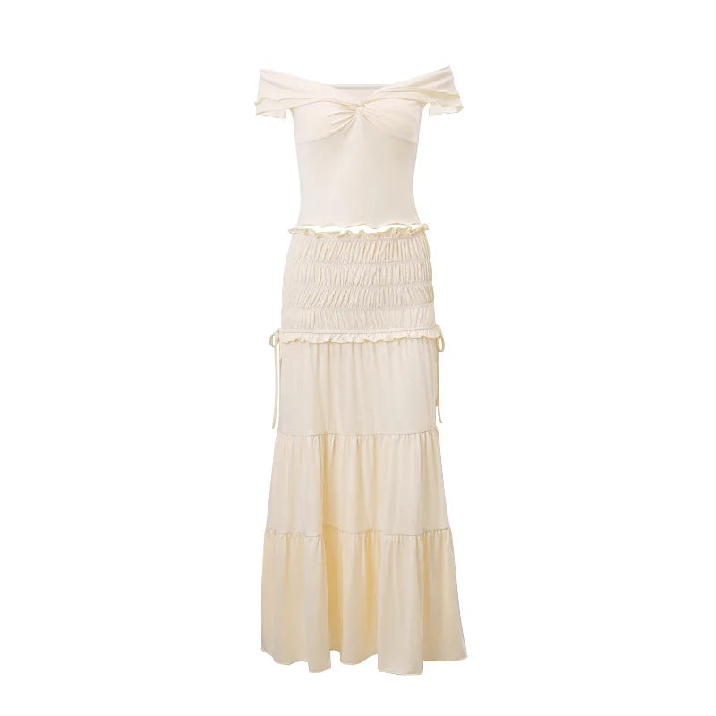 2 Piece Set Women Vacation Ruffle Beach Holiday Outfits