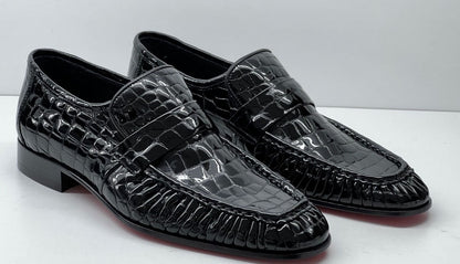 C Collection Crocodile Leather Loafer - Black