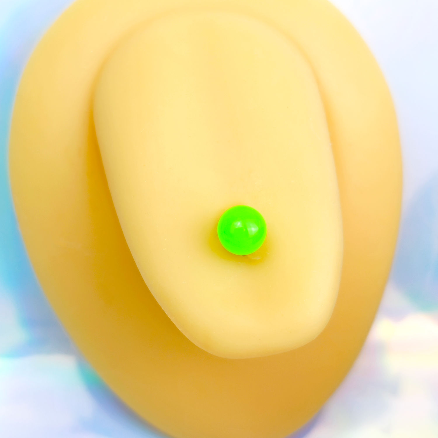 Green Neon Barbell Tongue Ring