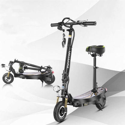 FlipStylez IDEIGITOD Black Foldable Electric Scooter | 24V Lithium Battery, Gold Spring Suspension, LED Headlight, Kids &amp; Adults E-Scooter