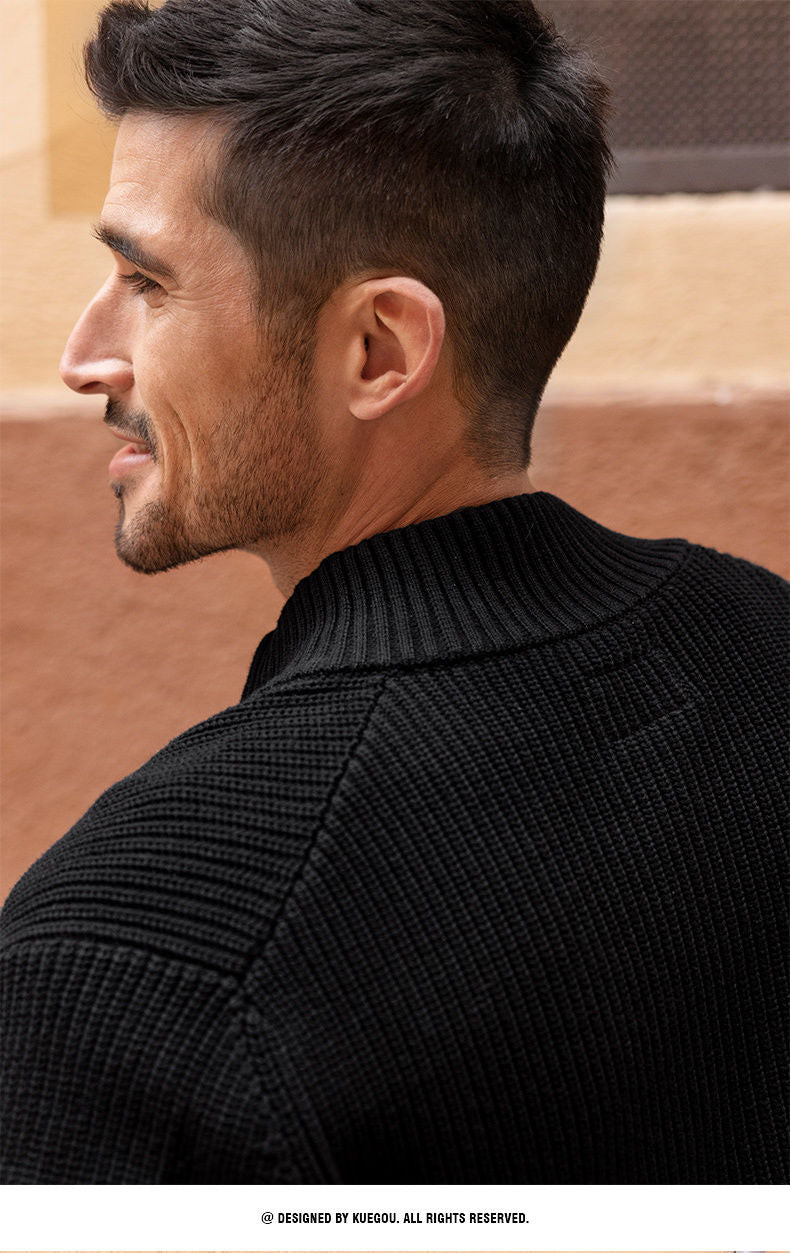 2024 half-high collar zipper sweater