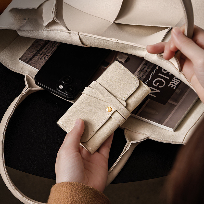 Portable multifunctional leather jewelry clutch bag