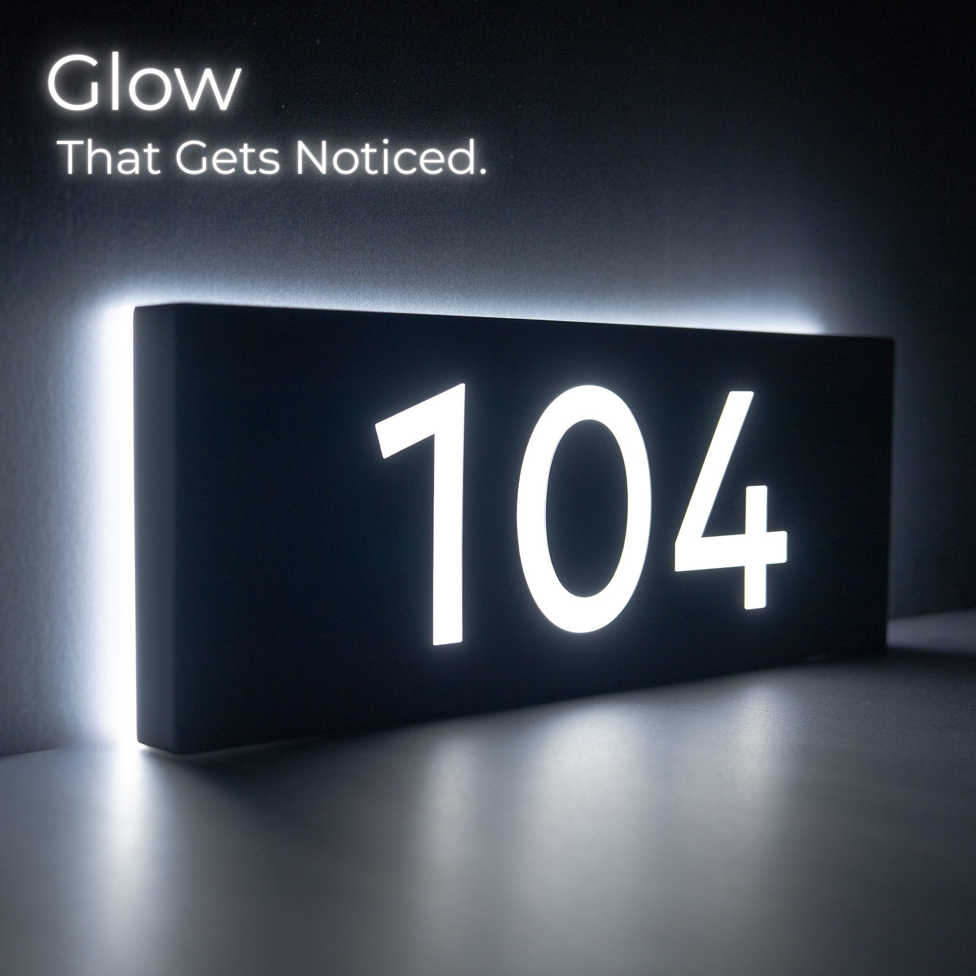 Metal Backlit Address Plaque – Custom LED House Address Sign