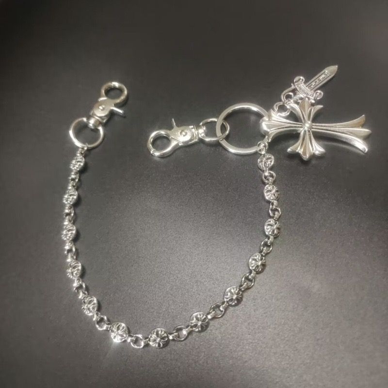 Retro cross dagger pants chain