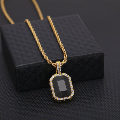 Hip-Hop Mini Diamond Pendant Necklace
