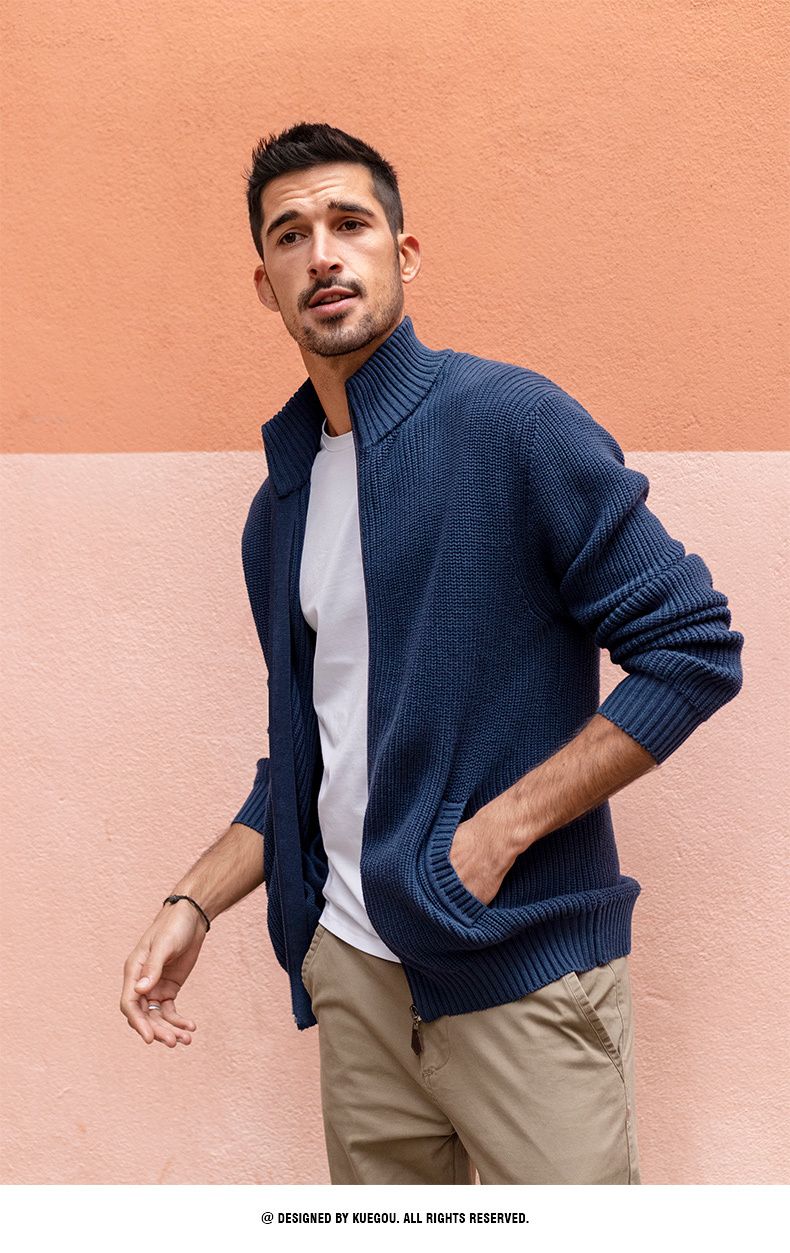 2024 half-high collar zipper sweater