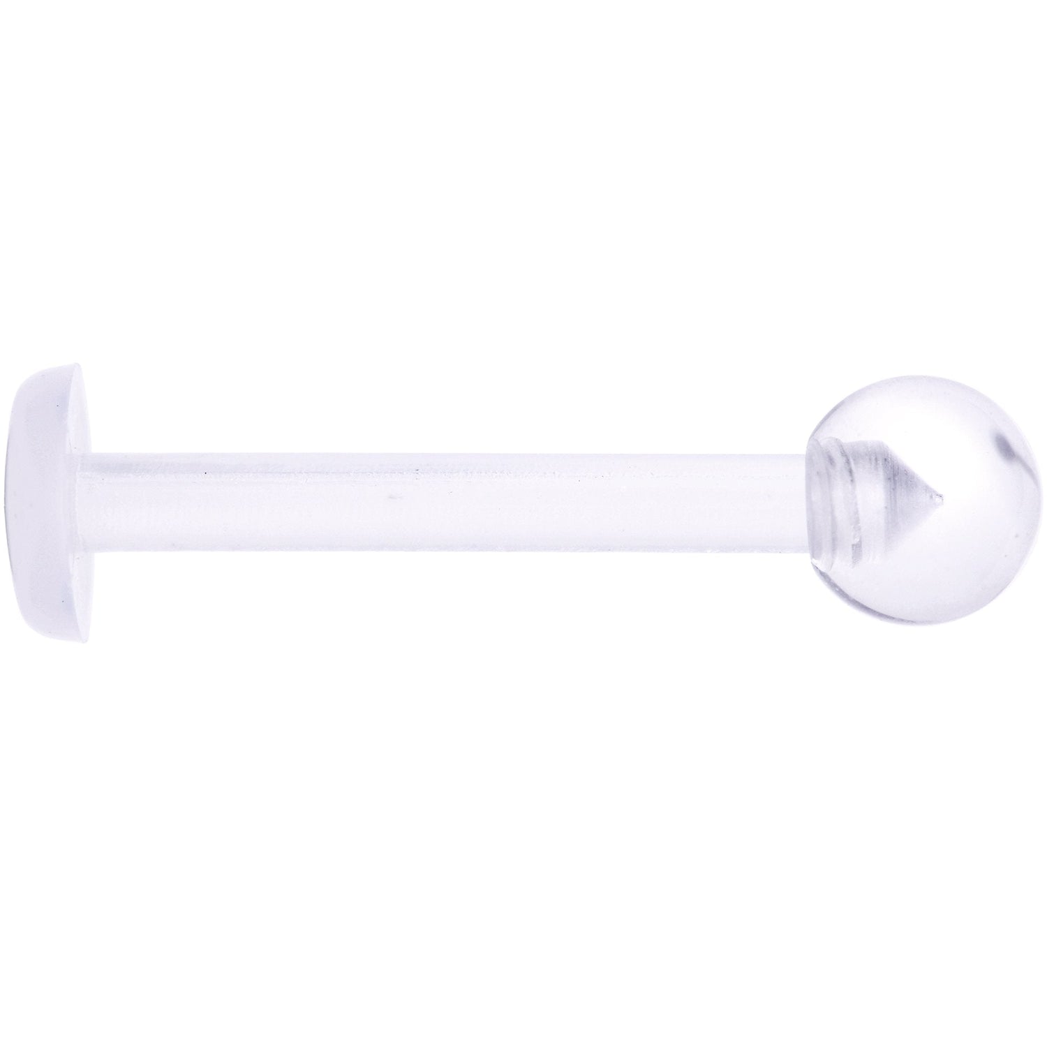 14G 1/2 Clear Flexible Bioplast Straight Barbell Retainer