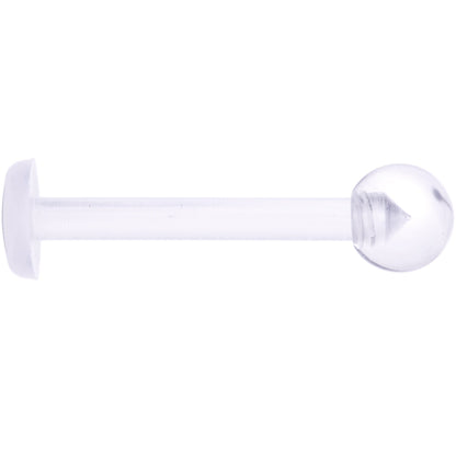 14G 1/2 Clear Flexible Bioplast Straight Barbell Retainer