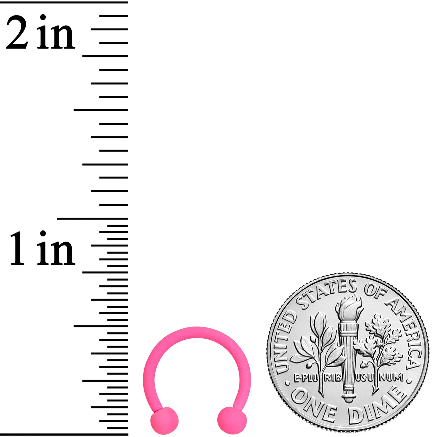 16G 3/8 Hot Pink Matte Horseshoe Circular Barbell
