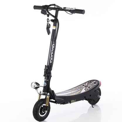 FlipStylez IDEIGITOD Black Foldable Electric Scooter | 24V Lithium Battery, Gold Spring Suspension, LED Headlight, Kids &amp; Adults E-Scooter