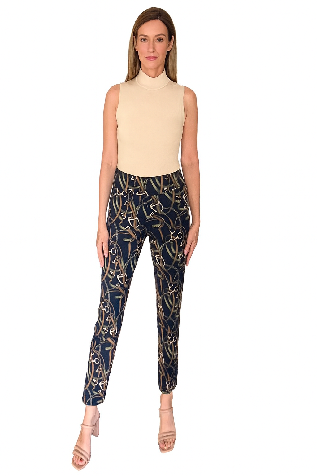 Krazy Larry P507 Pull on Ankle Pant - Navy Belts