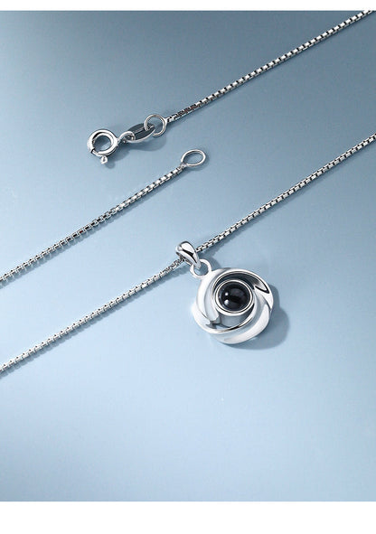 Rose Flower Photo Projection Necklace