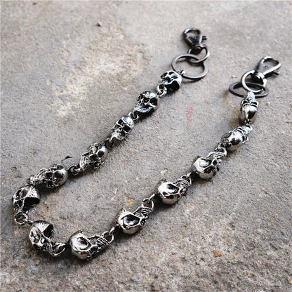 Skull head big ghost head dark hip-hop personality waist Pants Chain