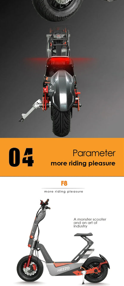 HEZZO-F8 Electric Scooter - 8000W Power, Max Speed 100 Km/h