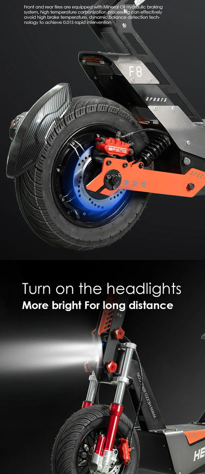 HEZZO-F8 Electric Scooter - 8000W Power, Max Speed 100 Km/h