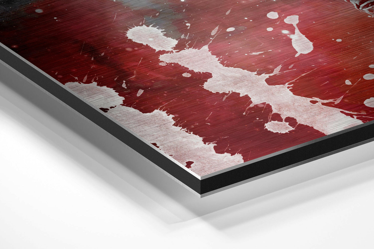 Astronaut In Red Smoke Brushed Aluminium Dibond Wall Art