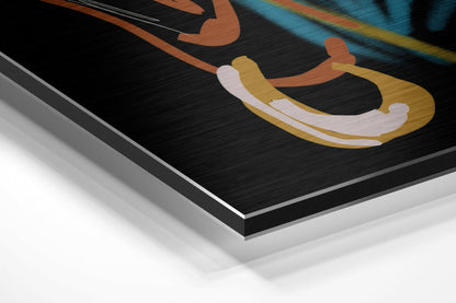 Red Glasses Cubist Face Brushed Aluminium Dibond Wall Art