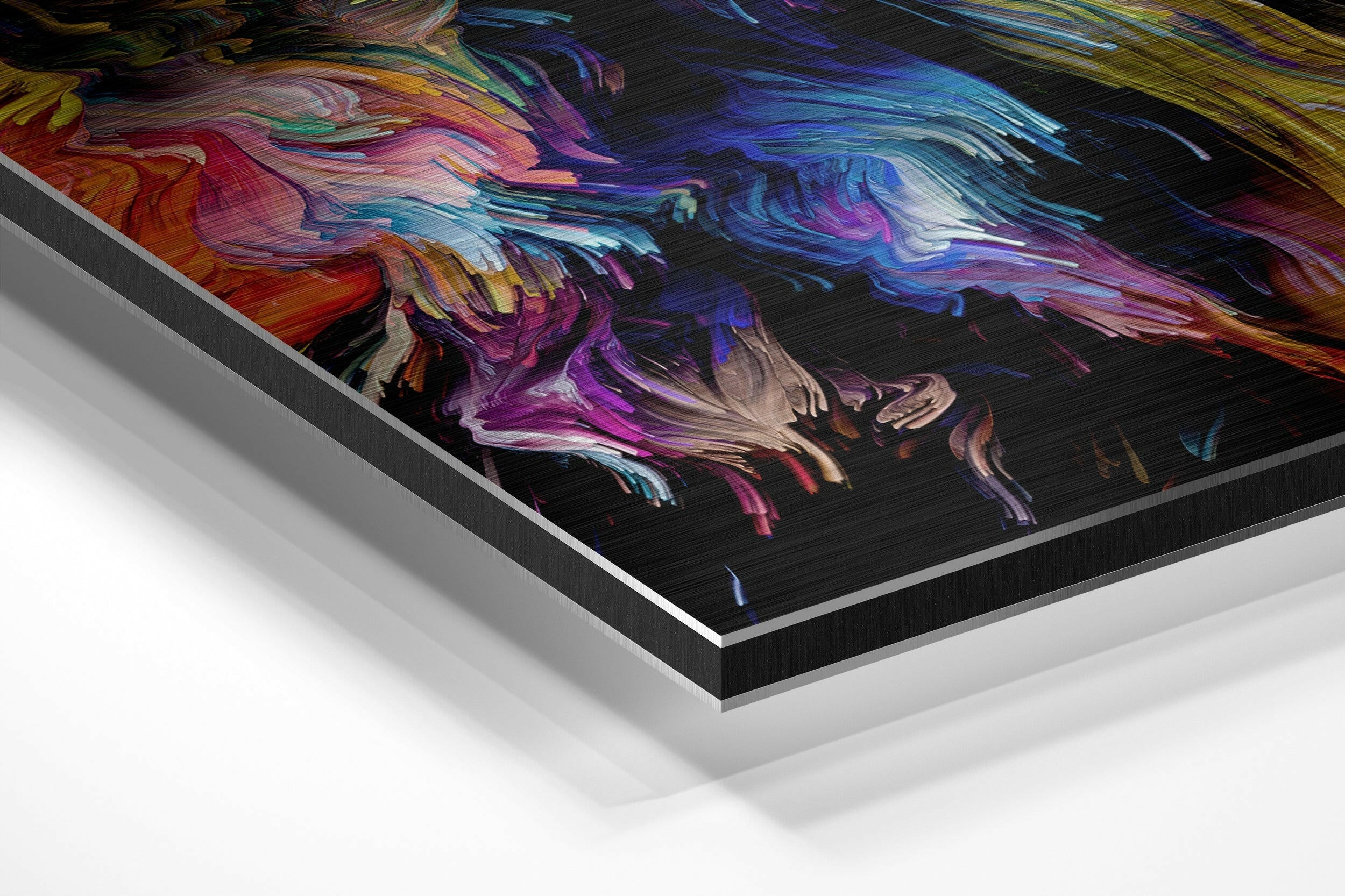 Neon Paint Splash Singing Profile Brushed Aluminium Dibond Wall Art