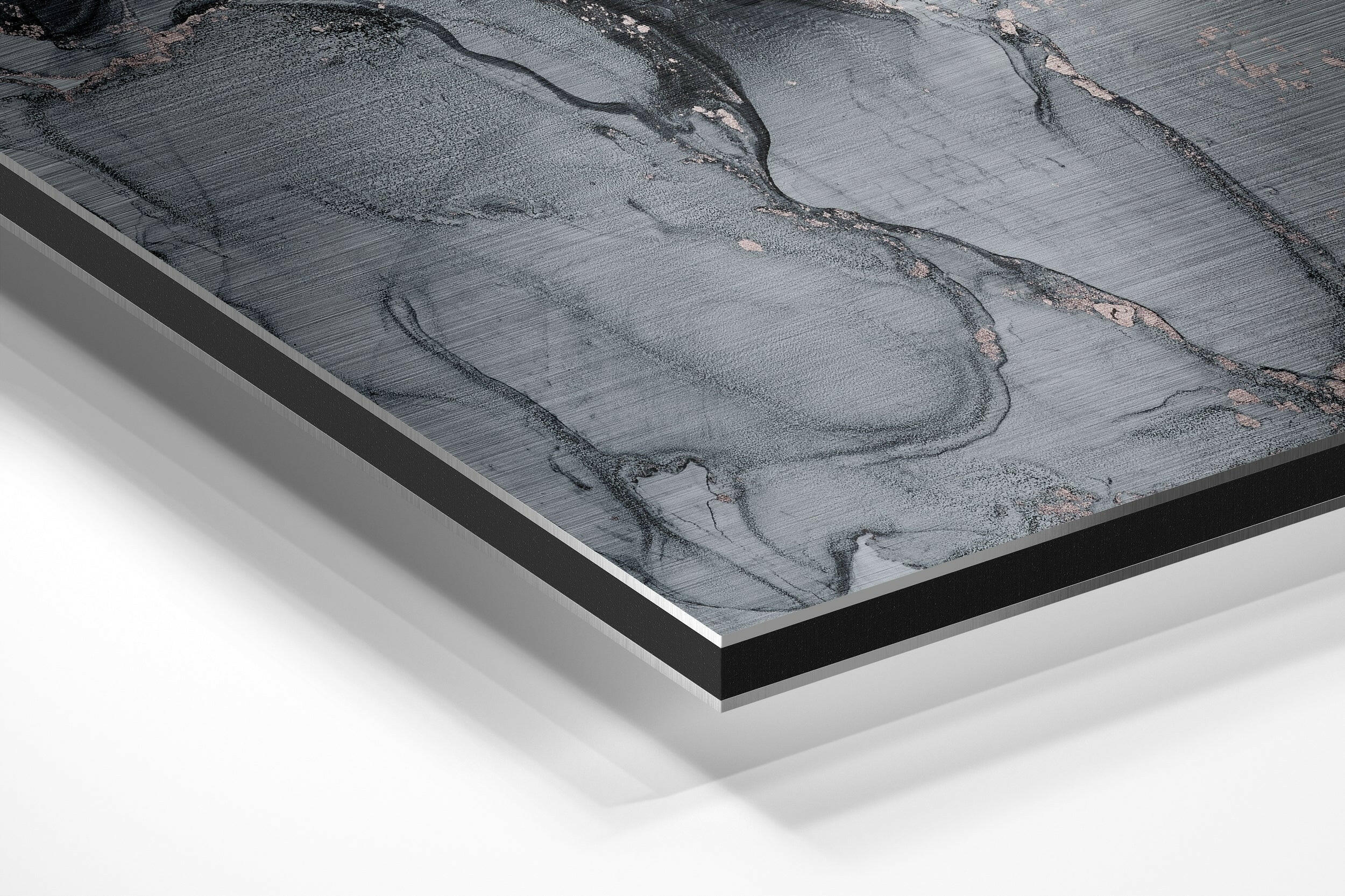 Gray Rose Gold Marble Brushed Aluminium Dibond Wall Art