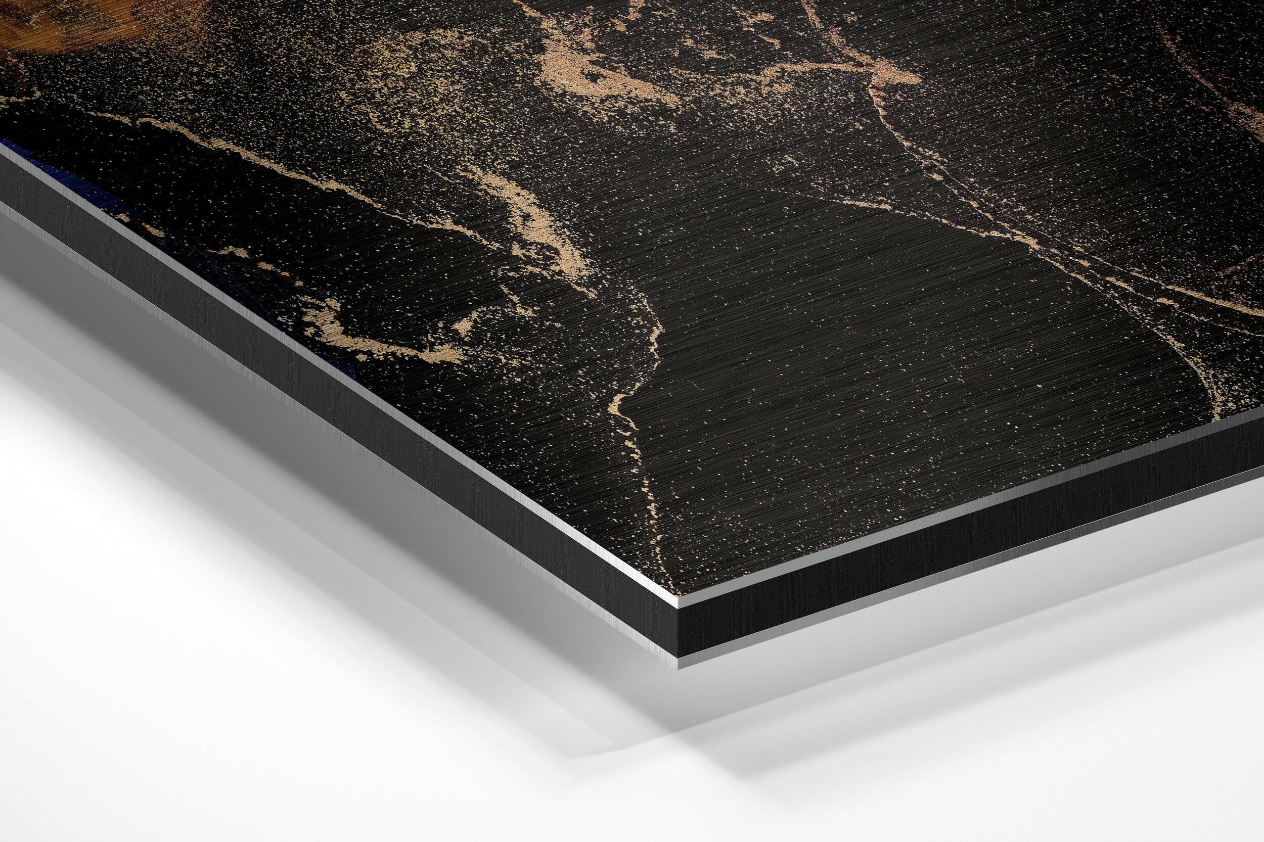 Jewel Tone Ink Black Brushed Aluminium Dibond Wall Art