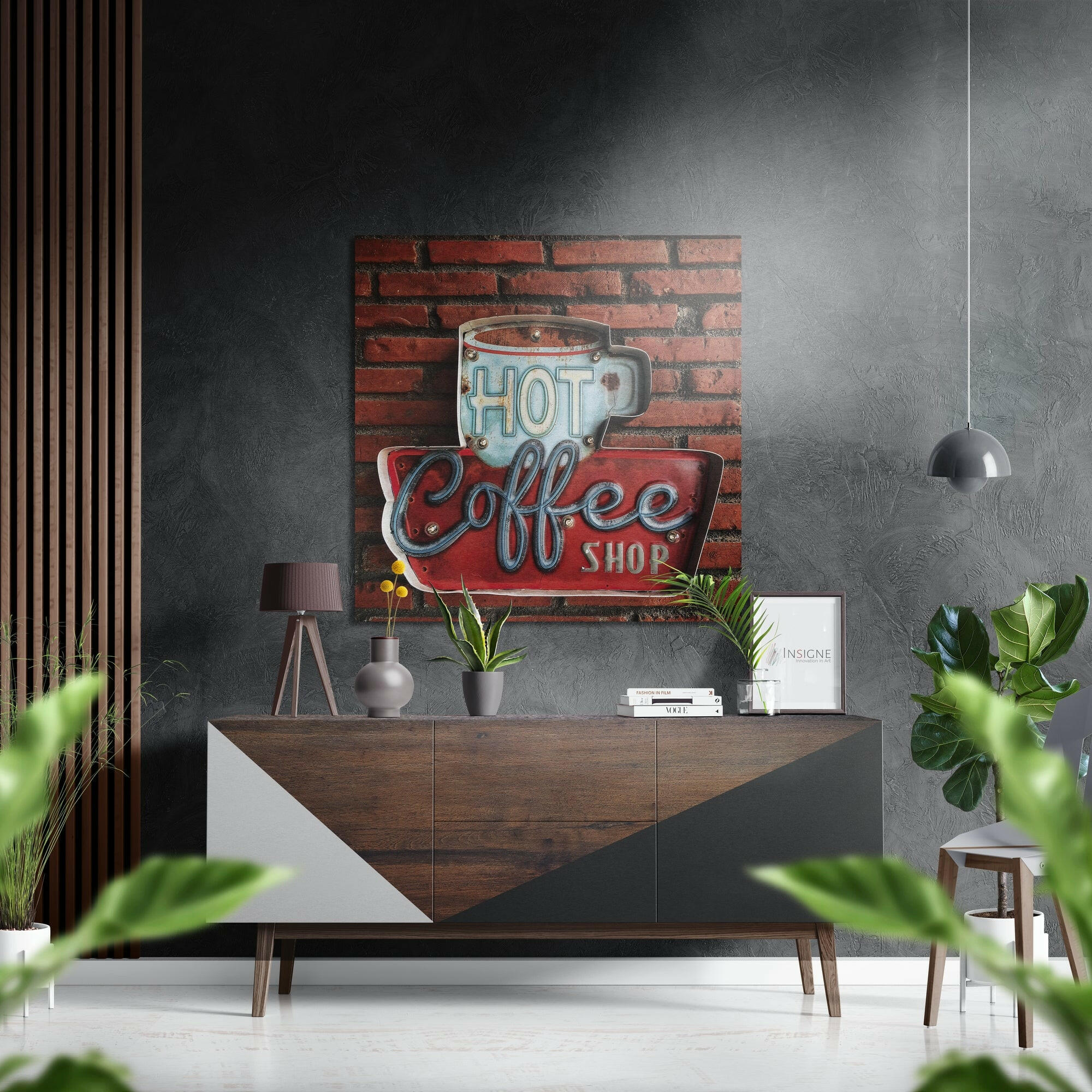 Hot Coffee Brushed Aluminium Dibond Wall Art