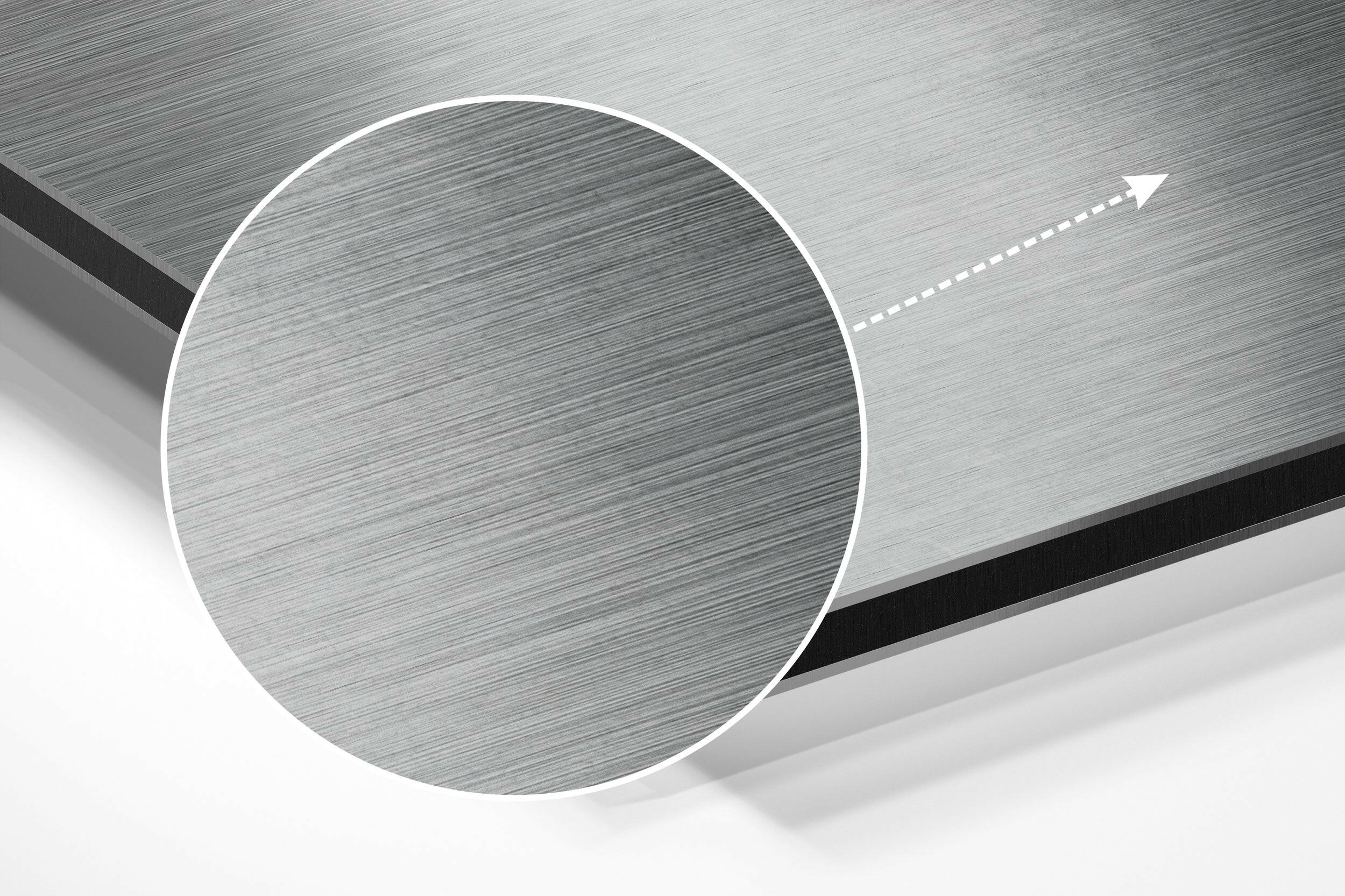 Hand Behind Frosted Glass Mist Brushed Aluminium Dibond Wall Art