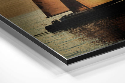 Sailing to Sunset Brushed Aluminium Dibond Wall Art