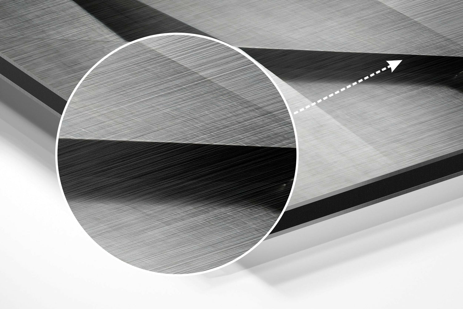 Geometric Buildings Brushed Aluminium Dibond Wall Art