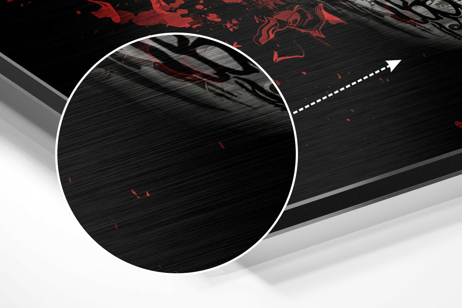 Red Splatter Sugar Skull Brushed Aluminium Dibond Wall Art