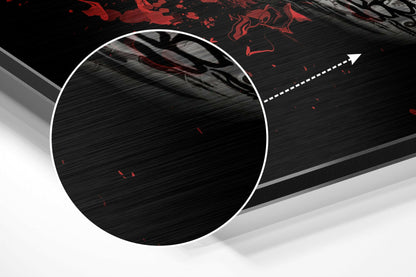 Red Splatter Sugar Skull Brushed Aluminium Dibond Wall Art