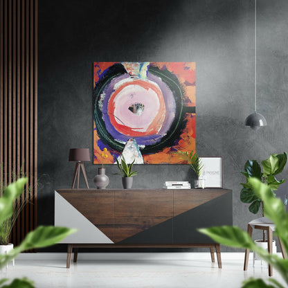 Kandinsky Style Brushed Aluminium Dibond Wall Art