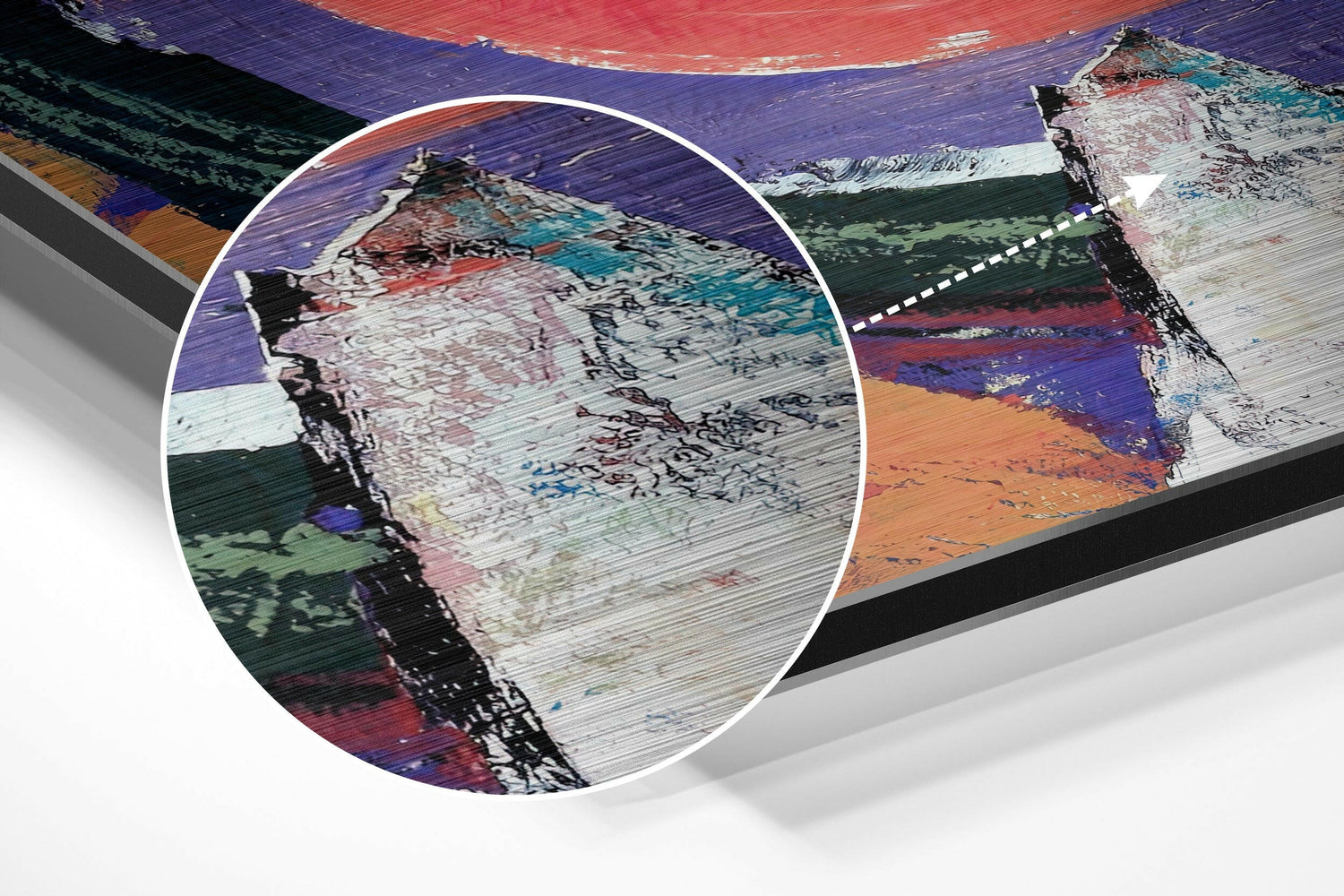 Kandinsky Style Brushed Aluminium Dibond Wall Art