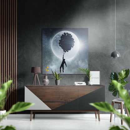 Up Brushed Aluminium Dibond Wall Art