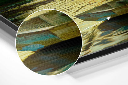 Sunset and Boat Brushed Aluminium Dibond Wall Art