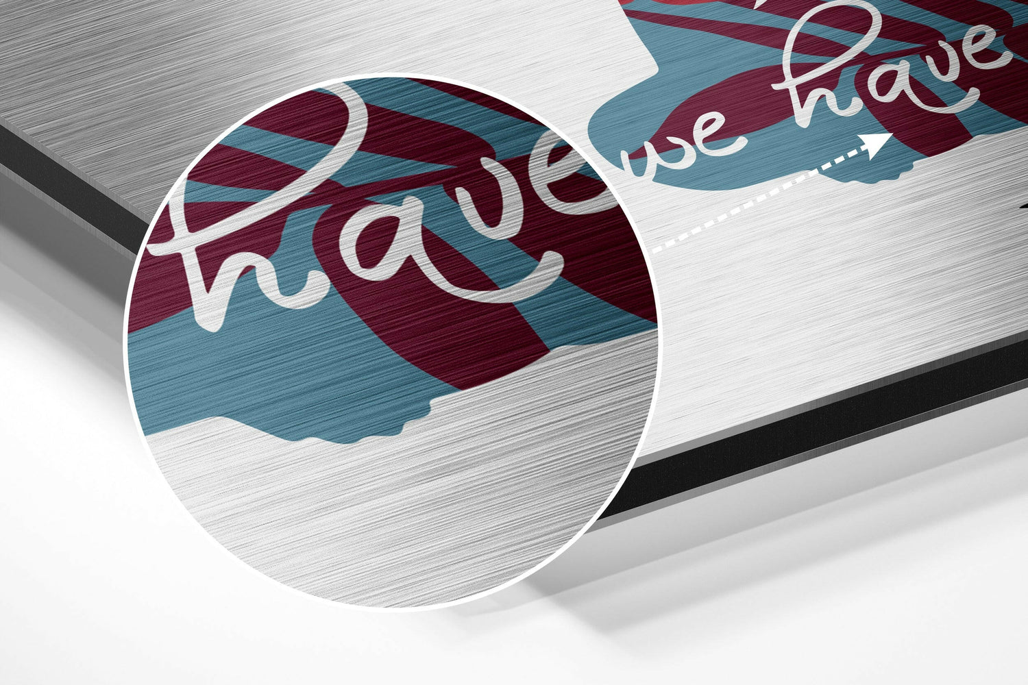 Buddha Silhouette Quote on White Brushed Aluminium Dibond Wall Art