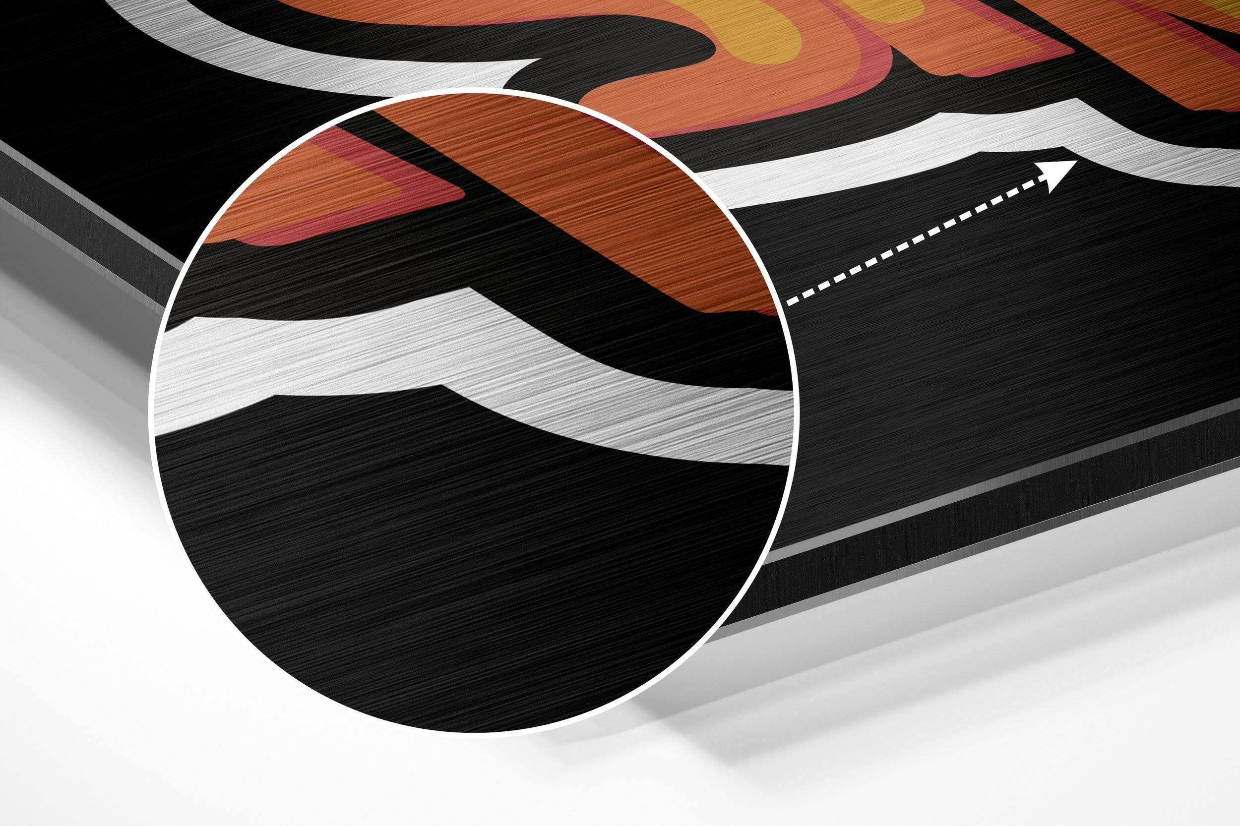 Red Orange Graffiti Be Strong Quote Brushed Aluminium Dibond Wall Art