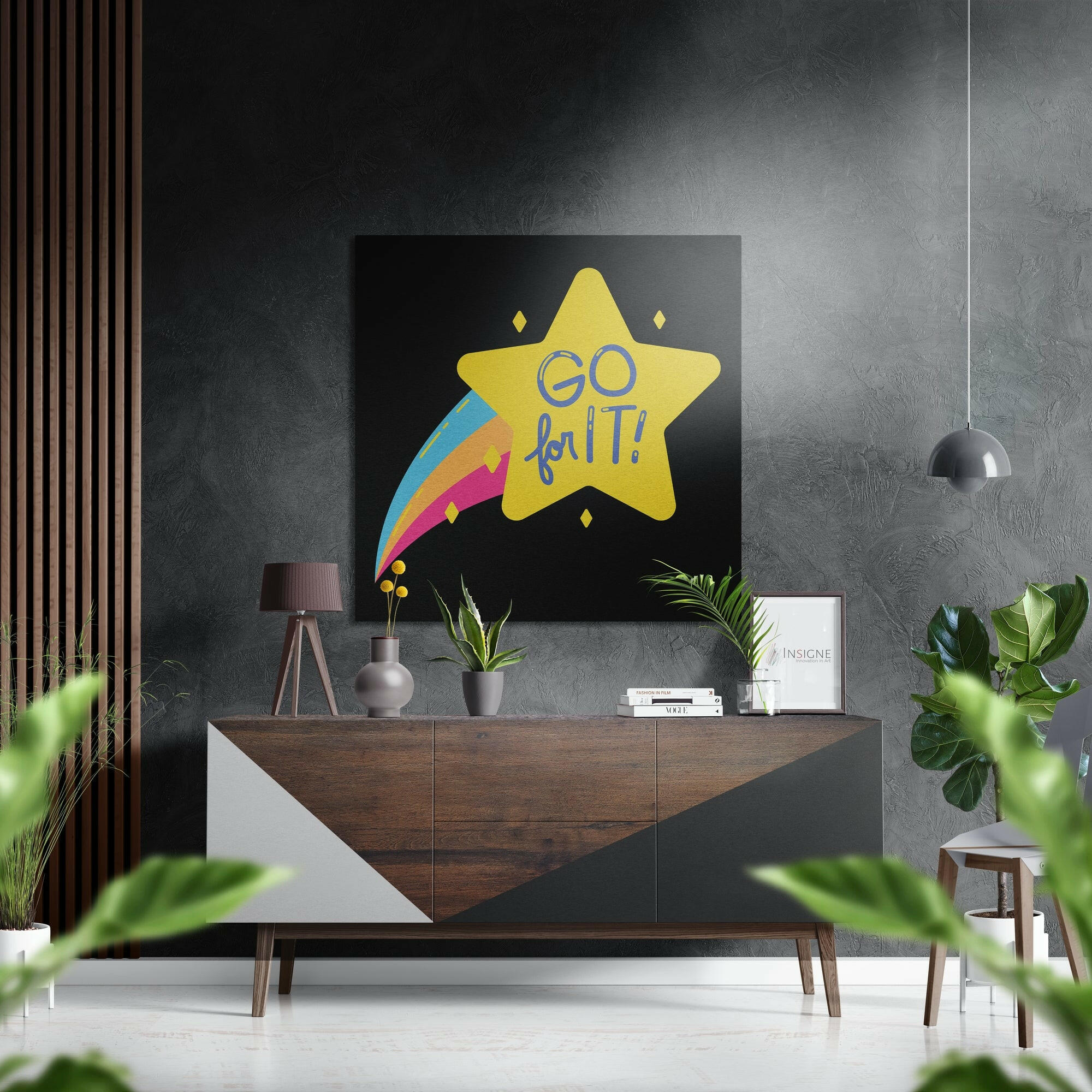 Go for It Brushed Aluminium Dibond Wall Art