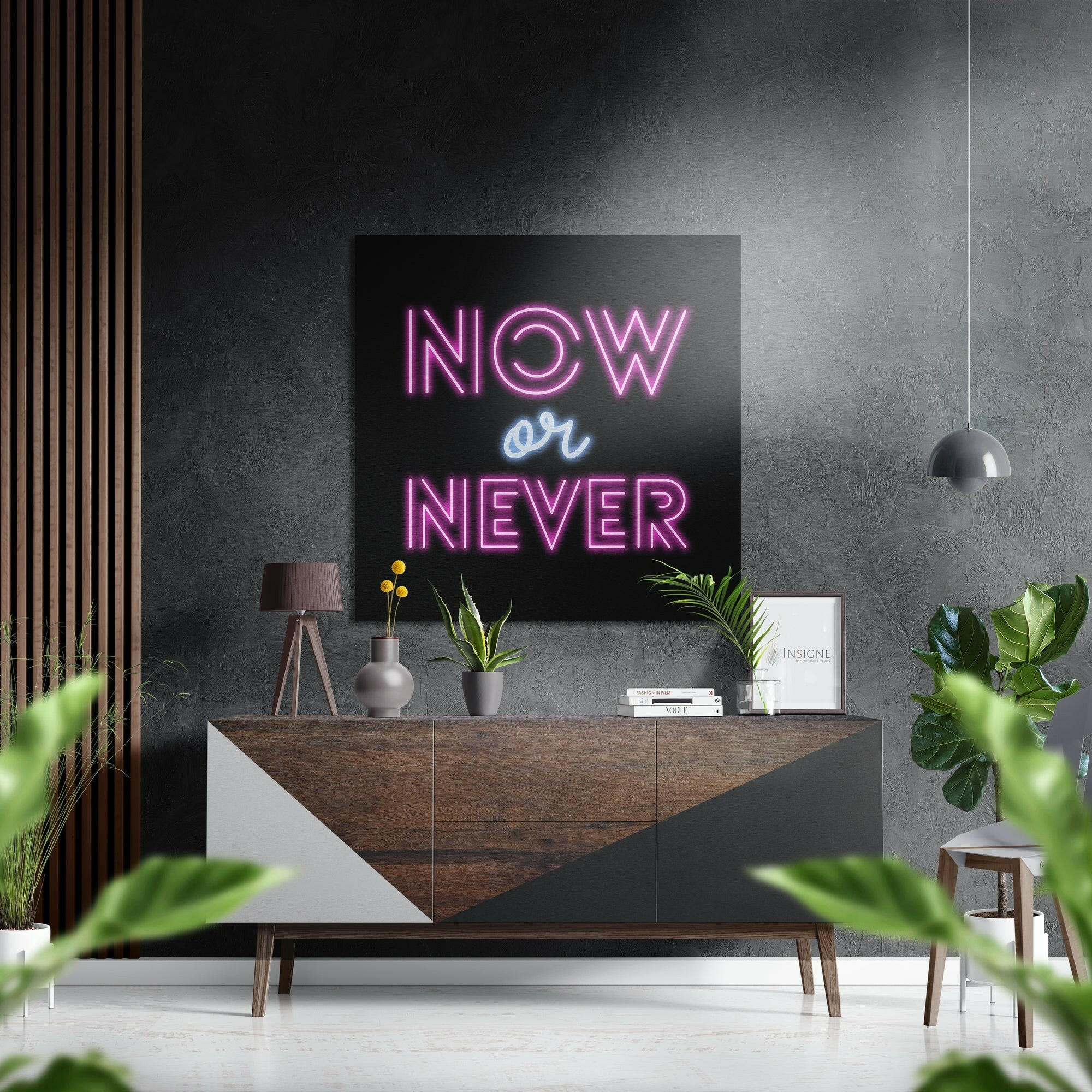 Now or Never Brushed Aluminium Dibond Wall Art