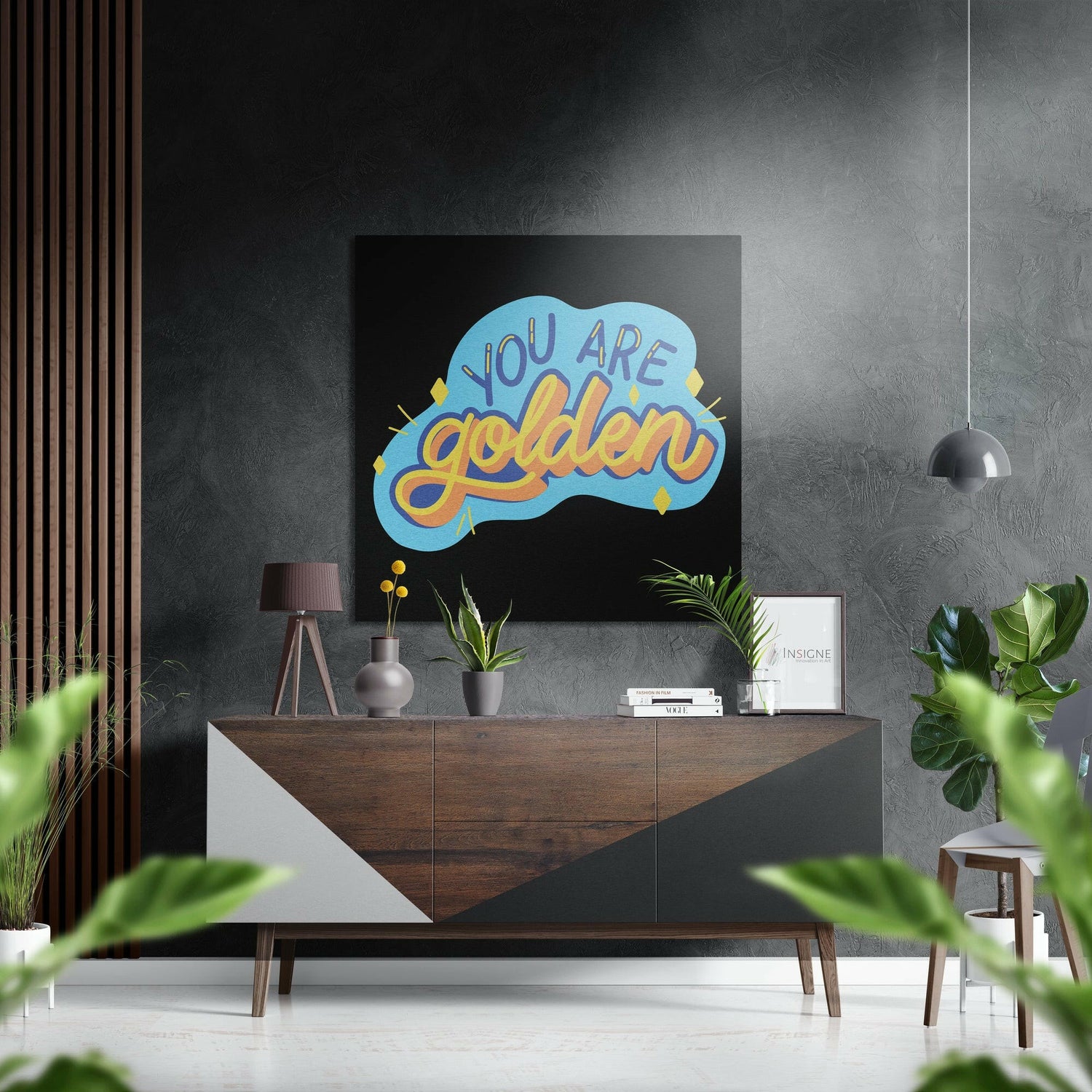 You are Golden Brushed Aluminium Dibond Wall Art