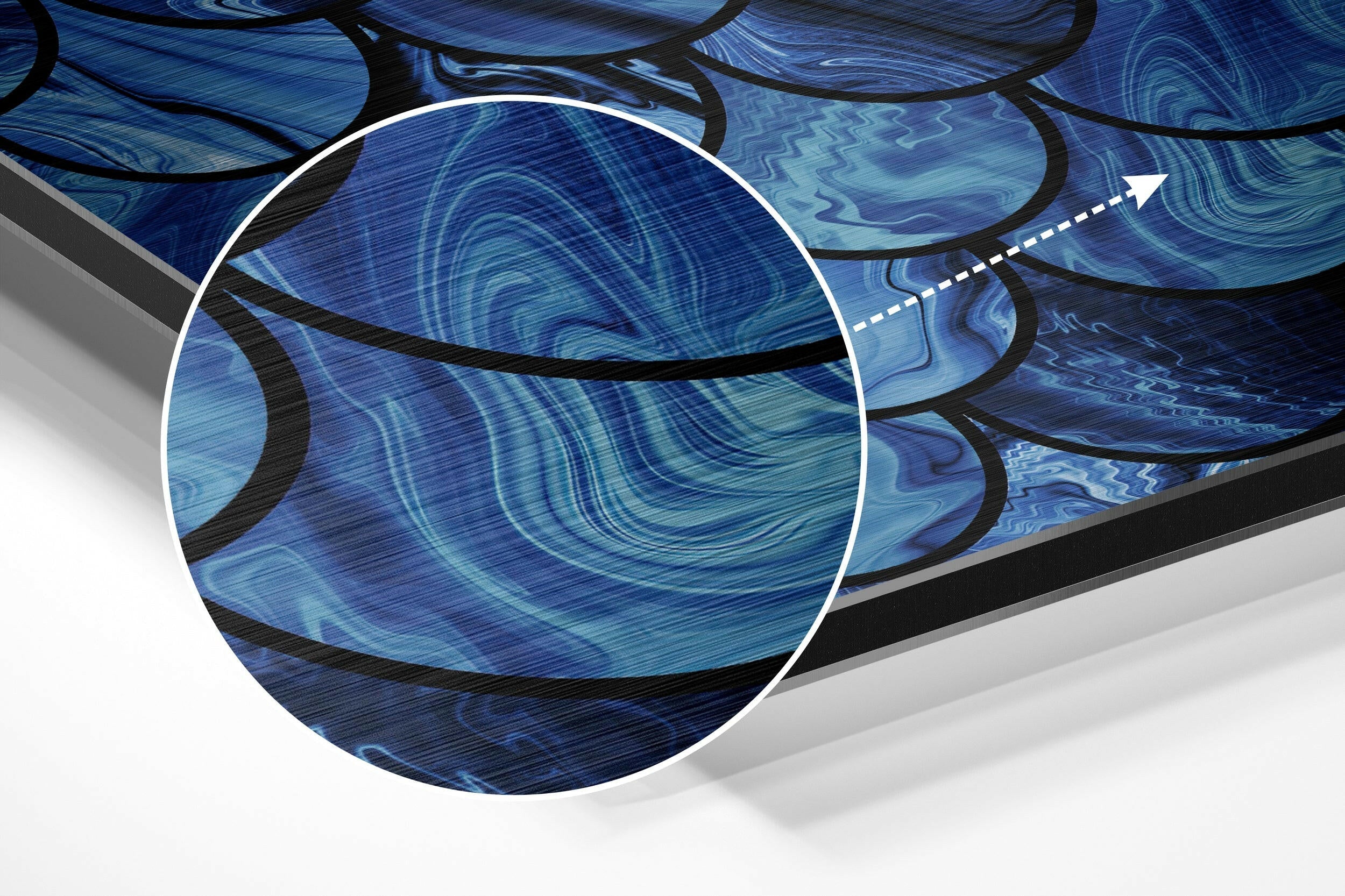 Blue Drops Brushed Aluminium Dibond Wall Art