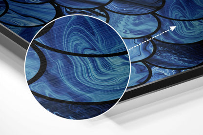 Blue Drops Brushed Aluminium Dibond Wall Art