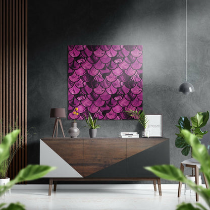 Pink Drops Brushed Aluminium Dibond Wall Art