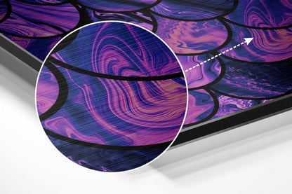 Purple Drops Brushed Aluminium Dibond Wall Art