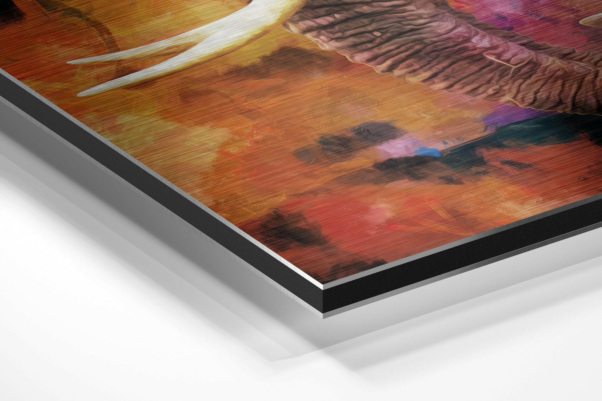 Colorful Splash Elephant Brushed Aluminium Dibond Wall Art