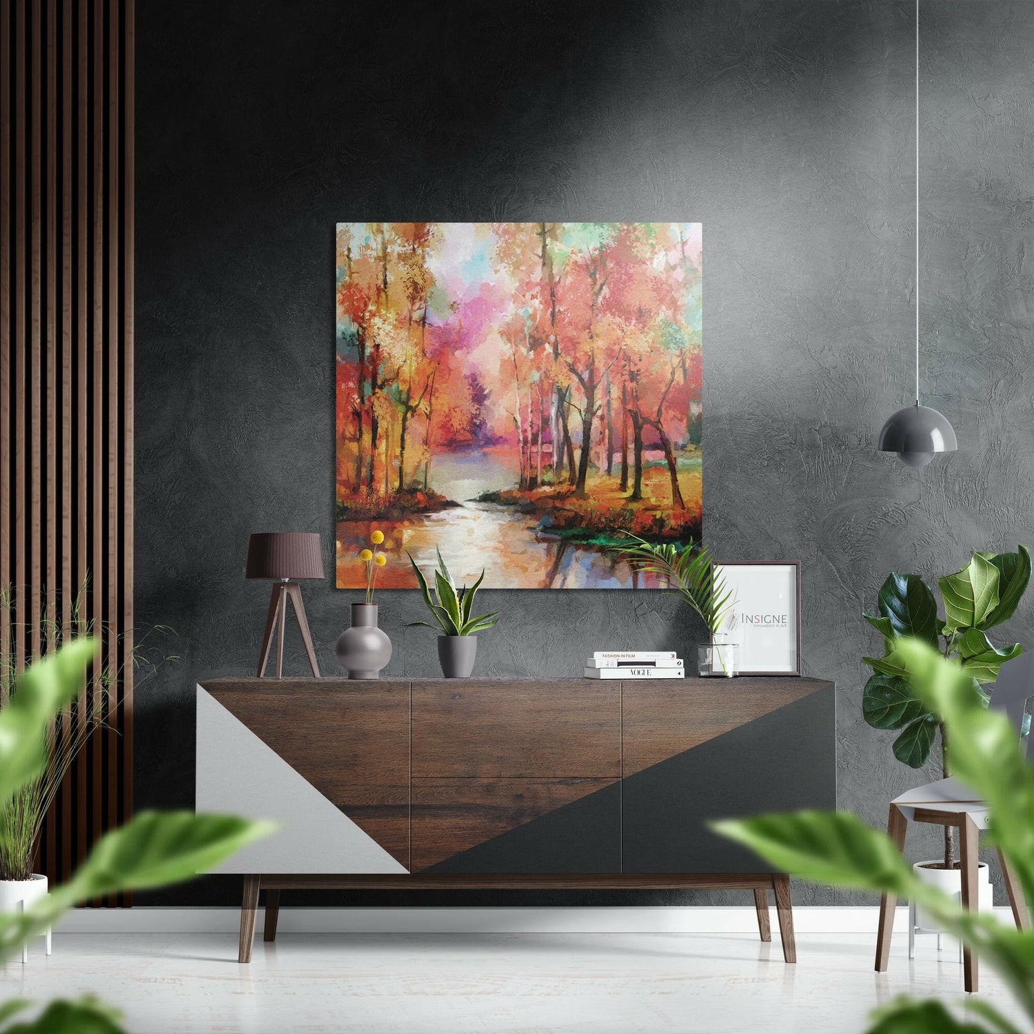 Autumn in Forest Brushed Aluminium Dibond Wall Art