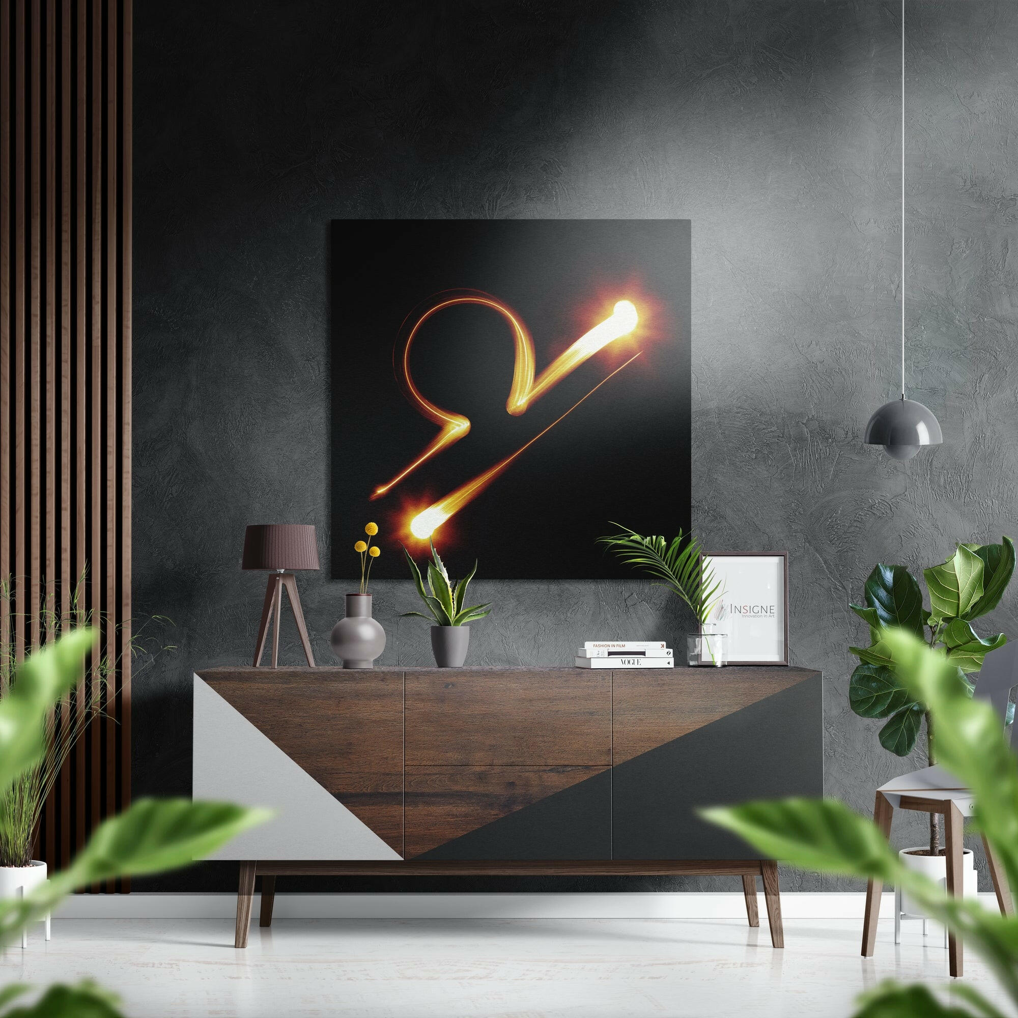 Blazing Loop Libra Light Glyph Brushed Aluminium Dibond Wall Art