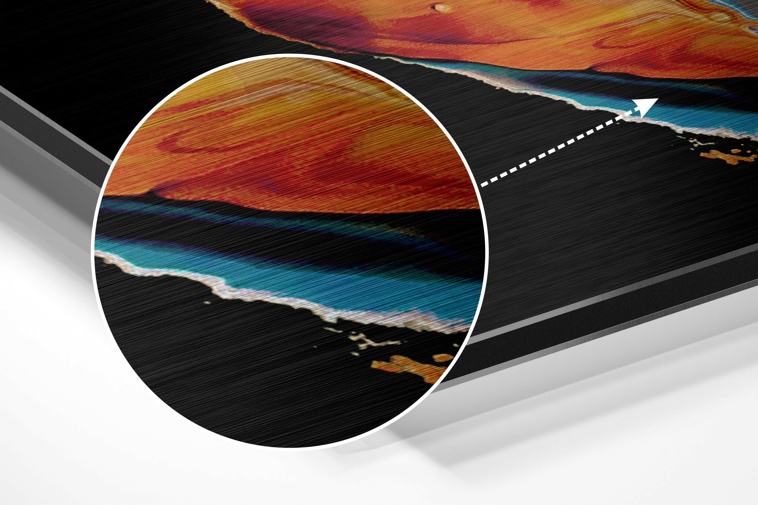 Dance of Orange Brushed Aluminium Dibond Wall Art