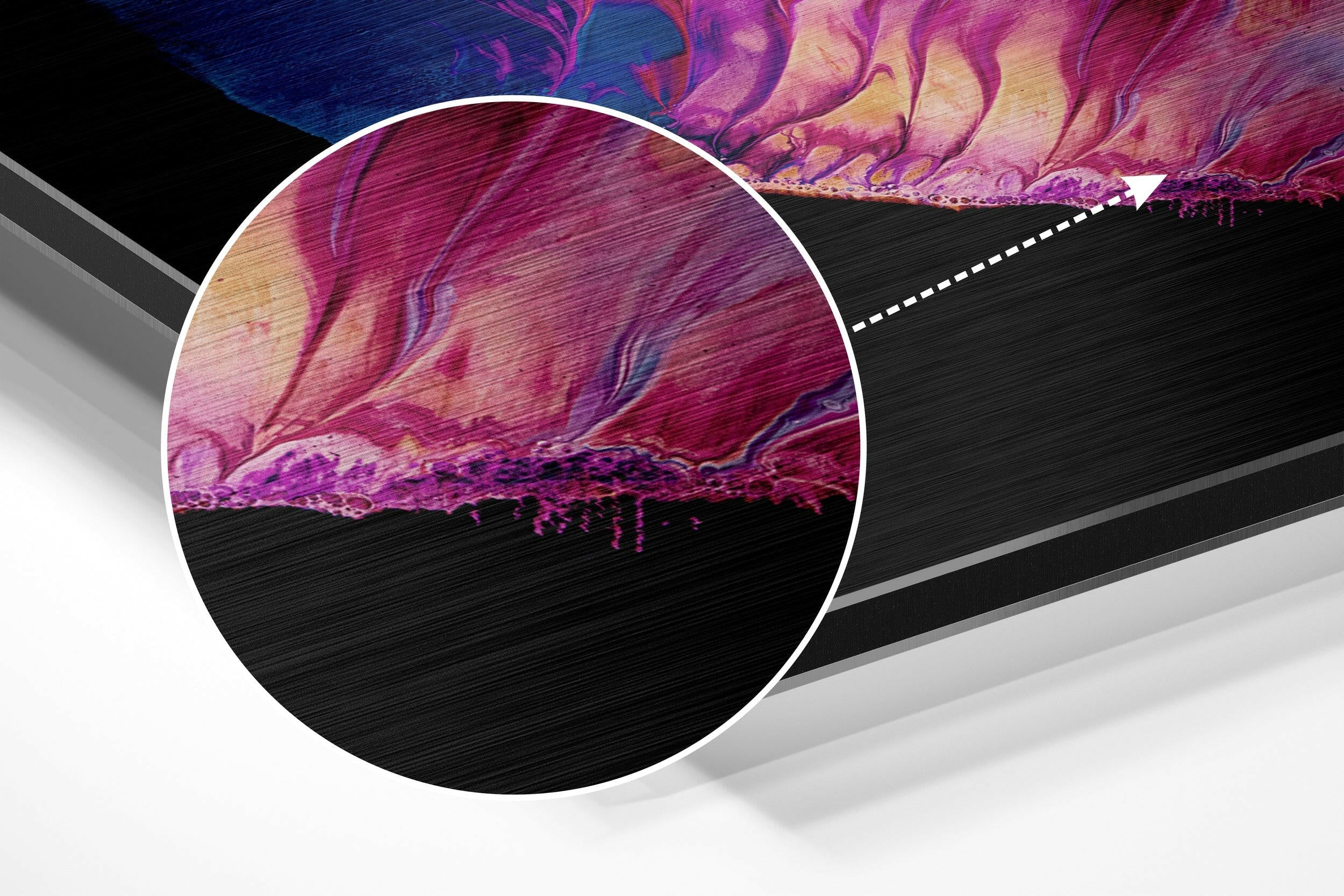 Color Cascade Brushed Aluminium Dibond Wall Art